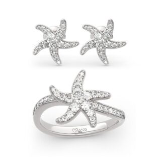 Starfish Sterling Silver Jewelry Set