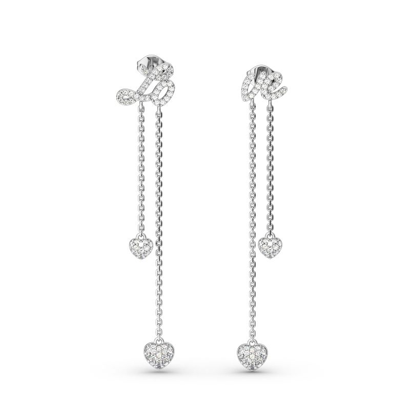 Love Heart Drop Earrings