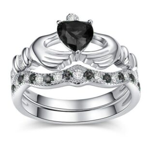 Classic Sterling Silver Claddagh Ring Set