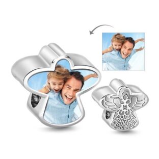 Guardian Angel Photo Charm Sterling Silver