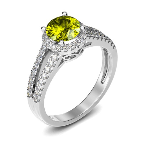 Halo Round Cut Sterling Silver Ring