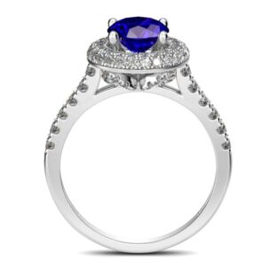 Classic Halo Round Cut Sterling Silver Ring