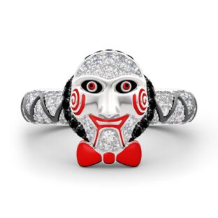 "Jigsaw Killer's Mask "Sterling Silver Ring