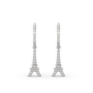 Eiffel Tower Sterling Silver Drop Earrings