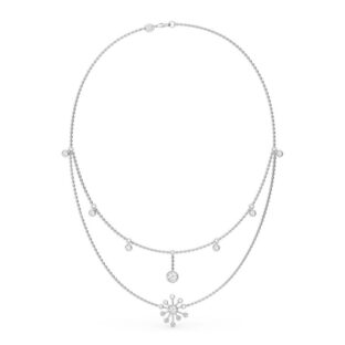 Layered Dandelion Sterling Silver Necklace