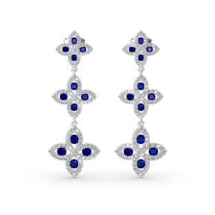 Lucky Flower Sterling Silver Drop Earrings