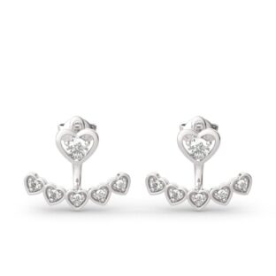 Heart Sterling Silver Ear Jackets