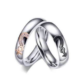 Heart Couple Rings Titanium Steel