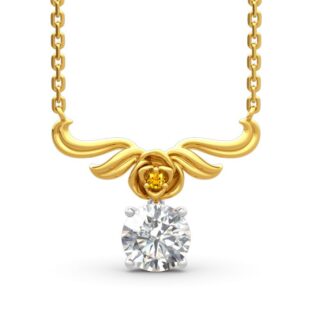 Vintage Flower Round Cut Sterling Silver Necklace