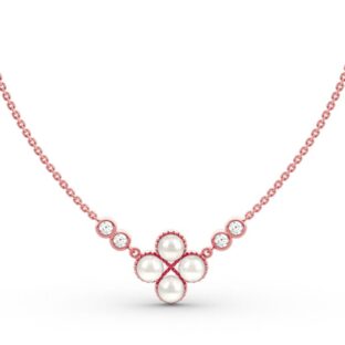 Clover Cultured Pearl Sterling Silver Necklace