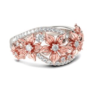 Floral Sterling Silver Women's Band