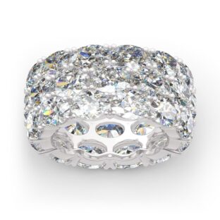 Oval Cut Eternity Sterling Silver Women's Band