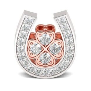 Golden Flower Horseshoe Charm Sterling Silver