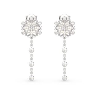 Snowflake Cultured Pearl Sterling Silver Earrings