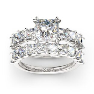 Princess Cut Sterling Silver Ring Set